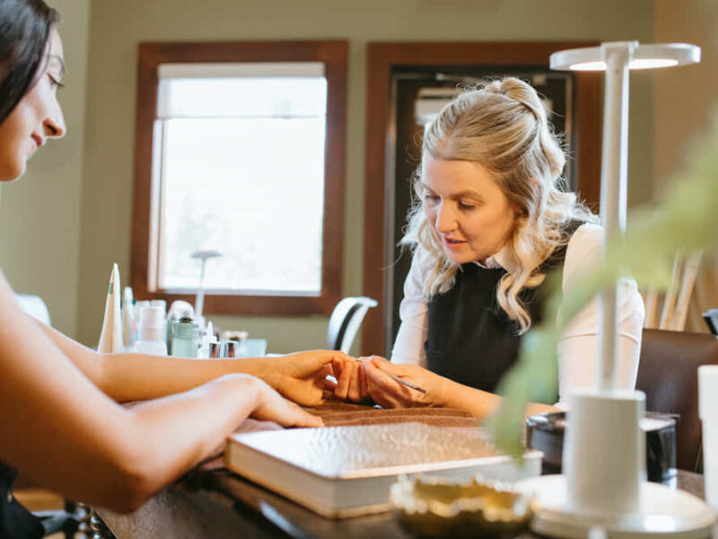 Canmore Spa Package with SKINOVAGE facial, spa manicure, and aromatherapy pedicure for total relaxation and renewal.